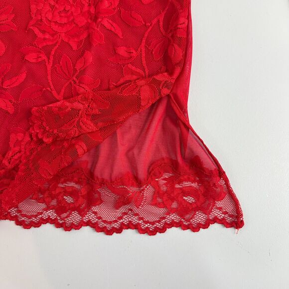 Victoria's Secret Women's Red Lace Slip Dress Nightgown Lingerie Size L Large - Picture 3 of 11